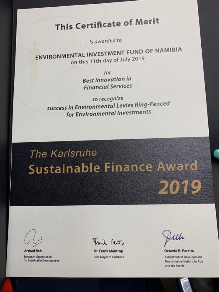 EIF scoops award at the Kalsruhe Sustainable Finance  Awards 2019